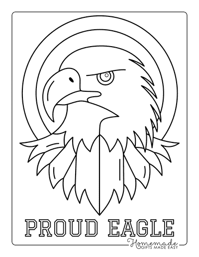 Fourth of July Coloring Pages Easy Patriotic Eagle Head