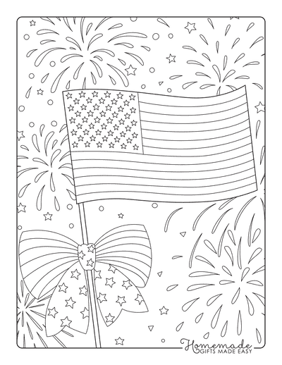 4th of july fireworks coloring page