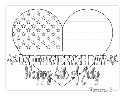 heart american flag coloring page