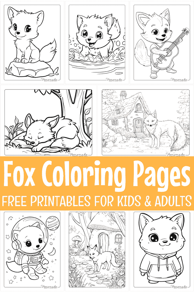 Free Fox Coloring Pages Printable