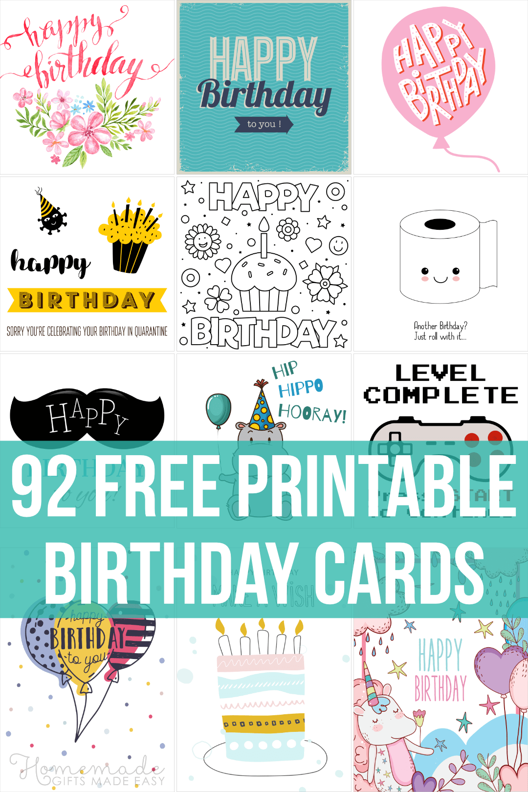 92 Free Printable Birthday Cards For Him, Her, Kids and Adults Print