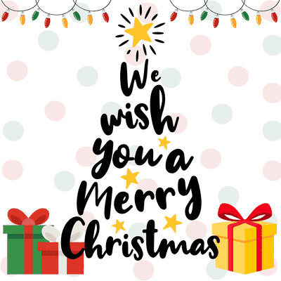 Free Printable Christmas Card We Wish You a Merry Christmas Modern Tree