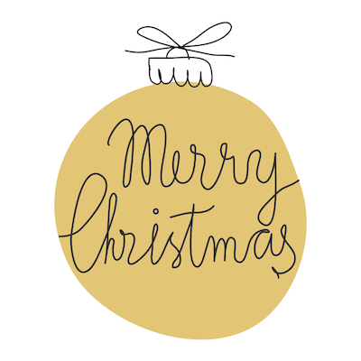 Free Printable Christmas Cards Merry Bauble Gold