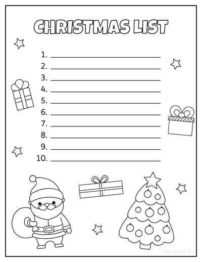 Free Printable Christmas List  Wish List for Kids - Pjs and Paint