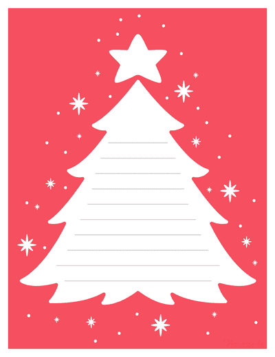 Free Printable Christmas Wish List Tree Shape Red