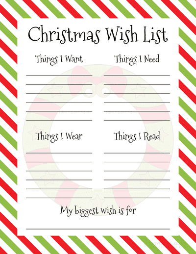 Free Christmas List Template  Customize Online & Print at Home