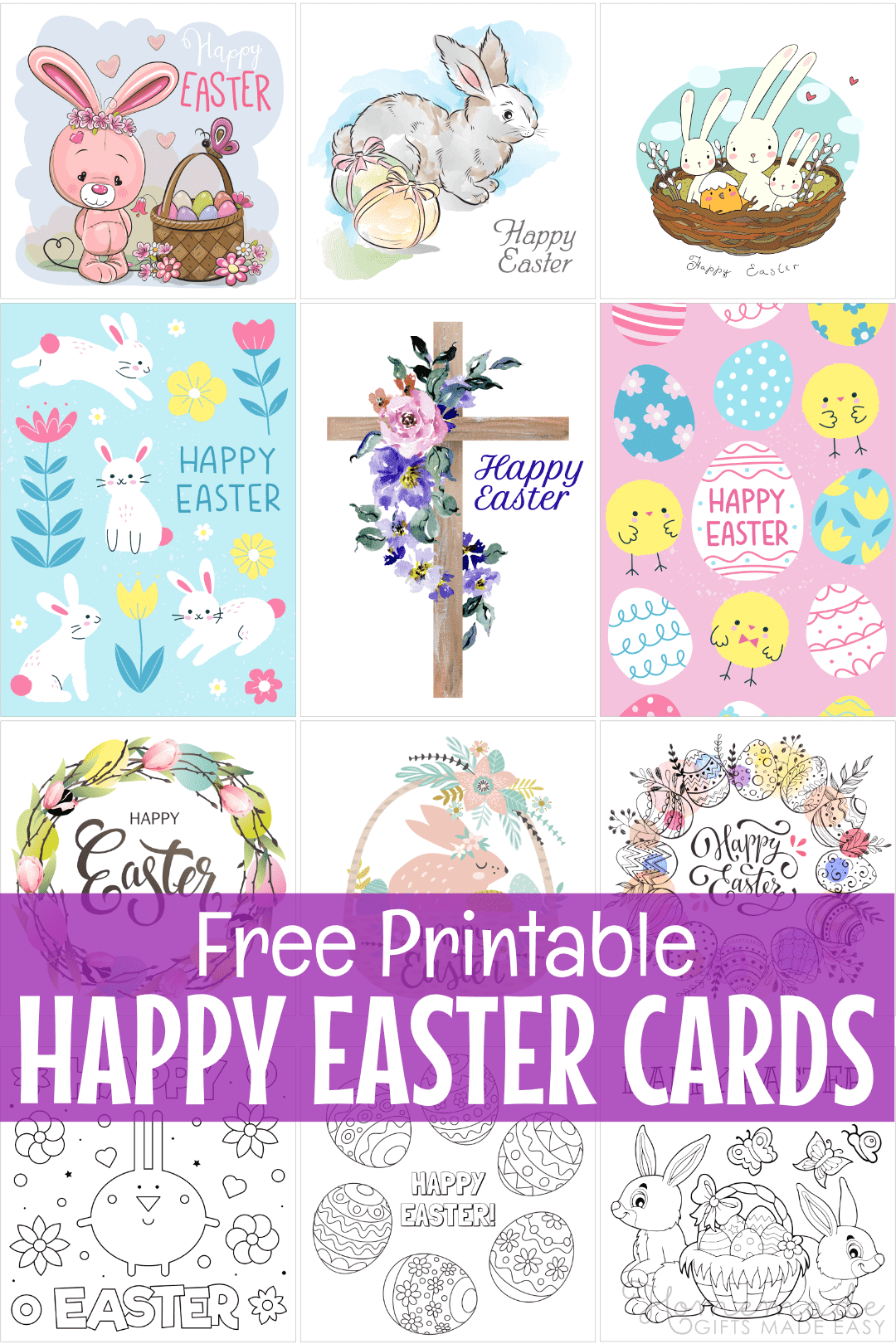 Paper Five Digital Easter Cards Digital Download Printable PDF Print 