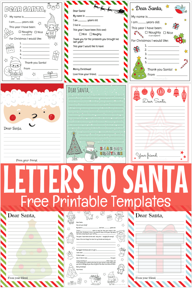 santa letter template for kindergarten