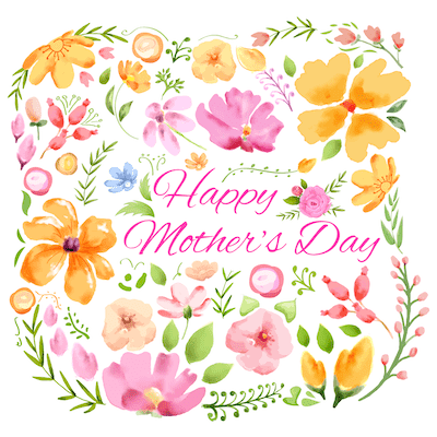 Happy mother's day, floral mom and son clipart Coffee Mug by