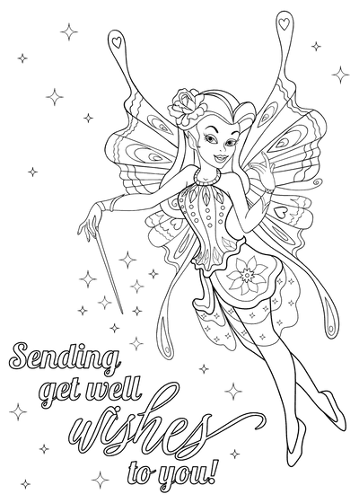 Get Well Cards to Color Fairy Get Well Wishes to You