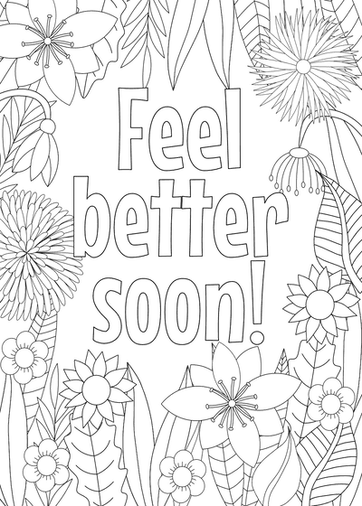 Get Well Soon Cute Bear coloring page - Download, Print or Color