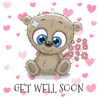 Get Well Soon Card With Teddy Bear Stock Illustration - Download