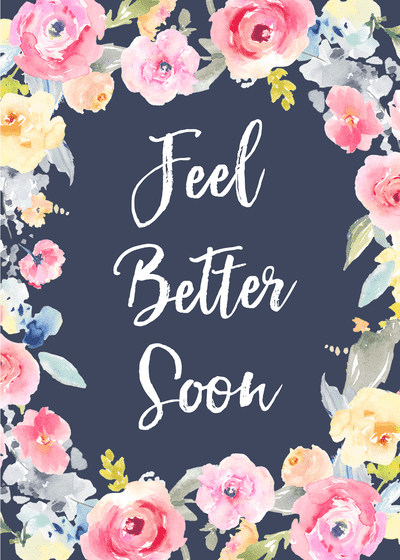 Get Well Soon Cards Feel Better Soon Roses Flower Border