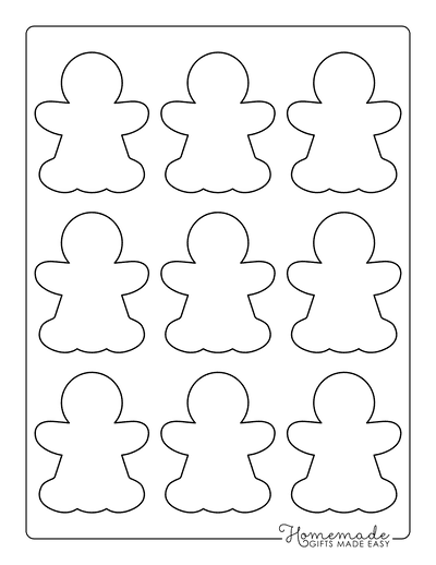 Gingerbread Man Girl Template Blank Extra Small 9