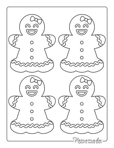 Gingerbread Man Girl Template Icing Small 4