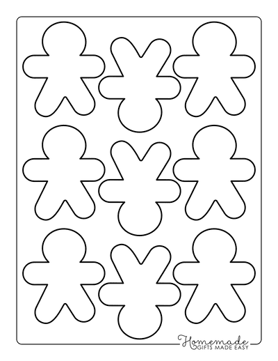 Gingerbread Man Template Easy for Kids Extra Small 9