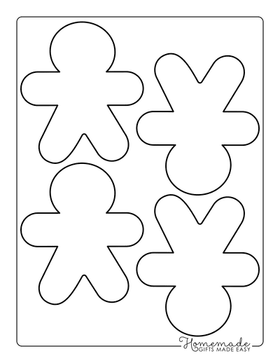 Gingerbread Man Template Easy for Kids Small 4