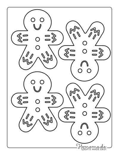 Gingerbread Man Template Easy for Kids With Icing Small 4