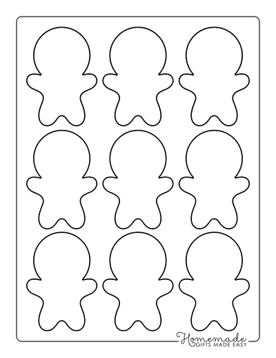 Gingerbread Man Template Large Head Extra Small 9