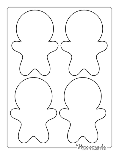 Gingerbread Man Template Large Head Small 4