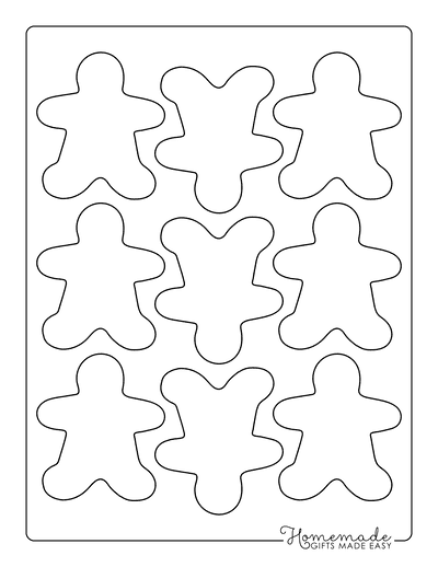 Gingerbread Man Template Shape Extra Small 9
