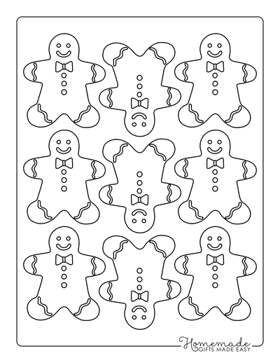 Gingerbread Man Template With Icing Extra Small 9