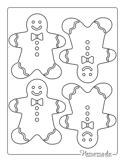 Gingerbread Man Template With Icing Small 4