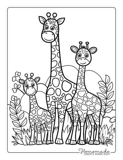 Free Printable Giraffe Coloring Pages for Kids and Adults