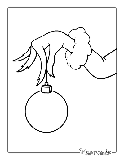 Grinch Coloring Pages Grinch Hand Ornament Clipart
