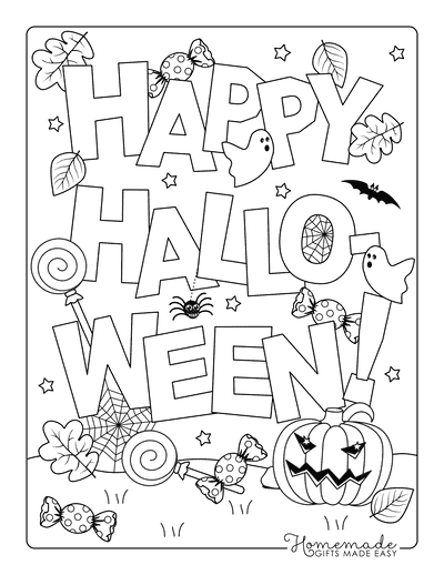 halloween card printable coloring pages