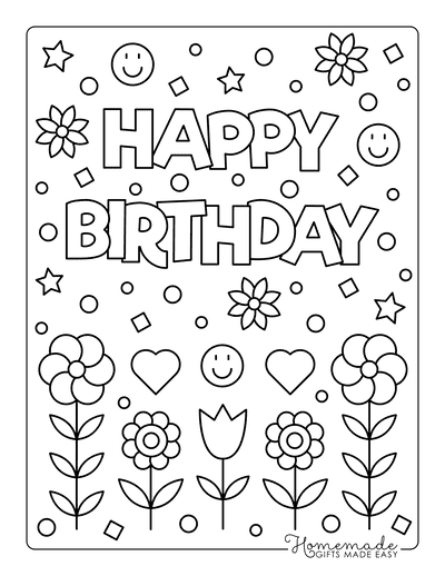 happy birthday coloring pages for mom