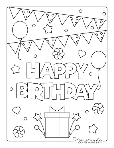 birthday presents coloring pages