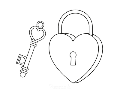 Heart Lock Coloring Pages Coloring Pages
