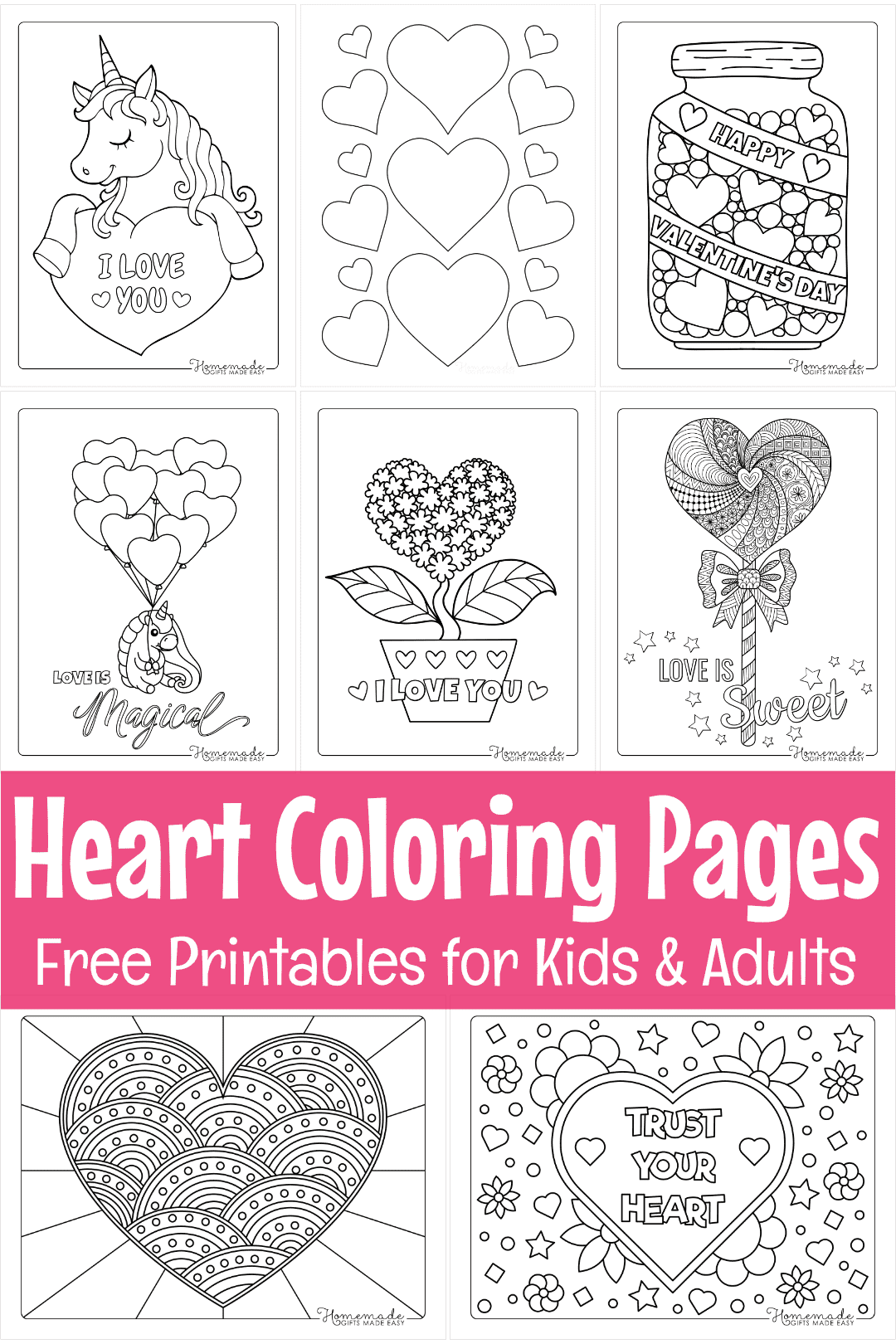 free printable heart coloring pages