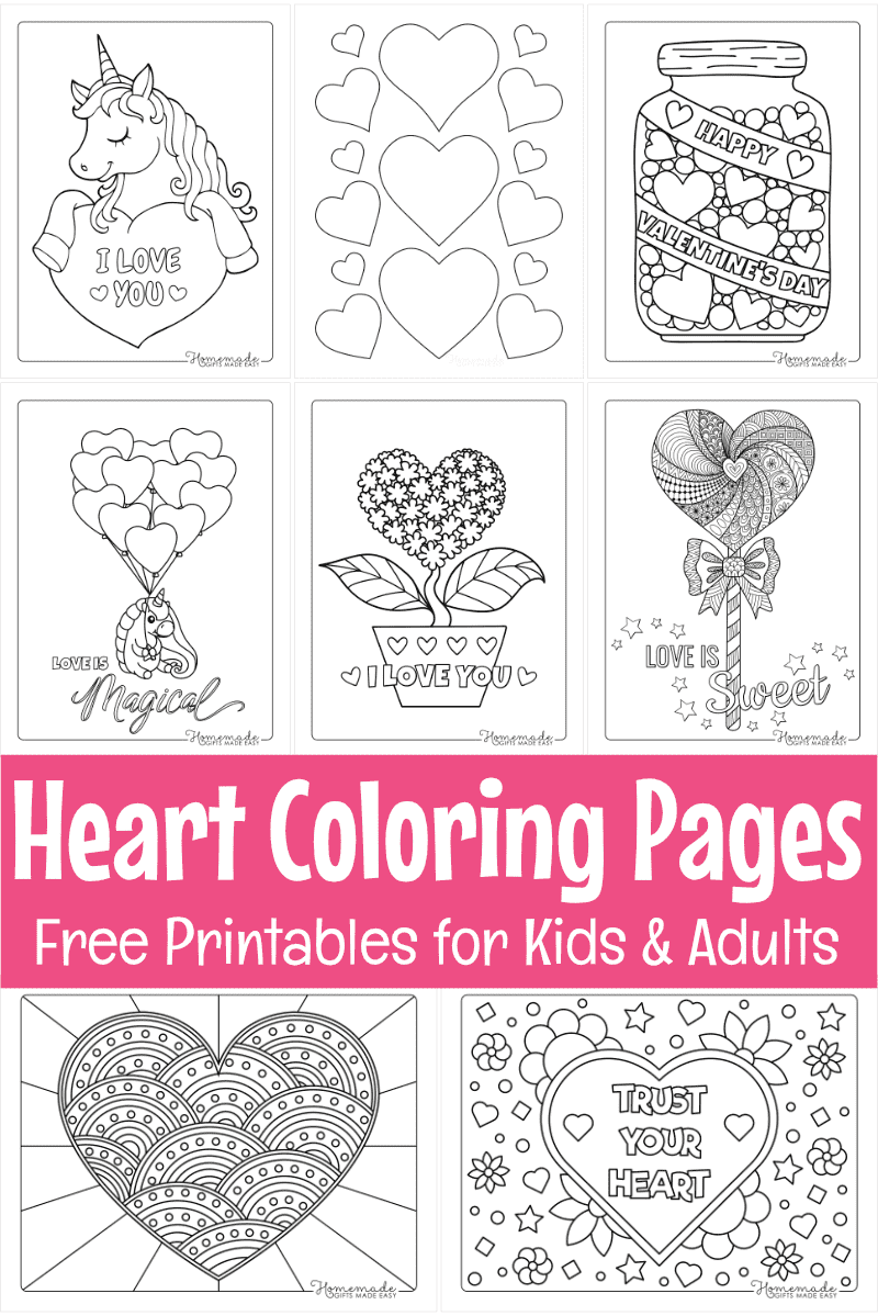 hearts and stars coloring pages