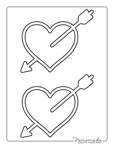 Heart Template Arrow Heart Large