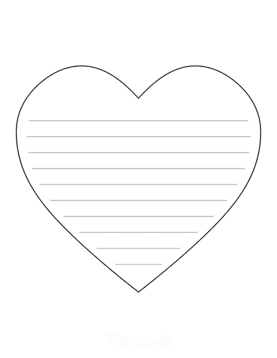 Printable Heart Template With Lines For Writing Printable Templates