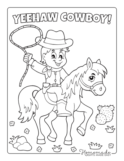 printable cowboy coloring page