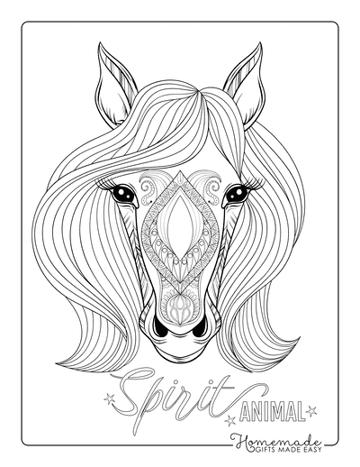 Horse Coloring Pages Patterned Horse Head for Adults