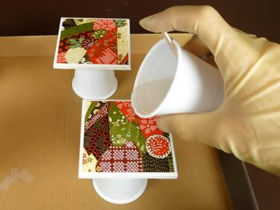 4x Ceramic Coaster Set | Tile Drink Coaster Handmade Blank Mod Podge  Engraved