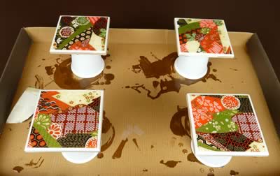 DIY Paint Splatter Tile Coasters - Made by Carli