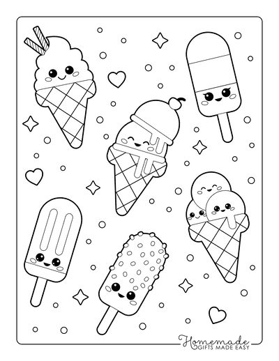 Ice Cream Coloring Pages for Kids & Adults