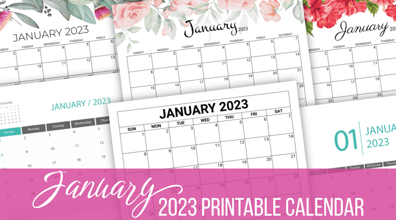 January 2023 Calendar Free Printable With Holidays