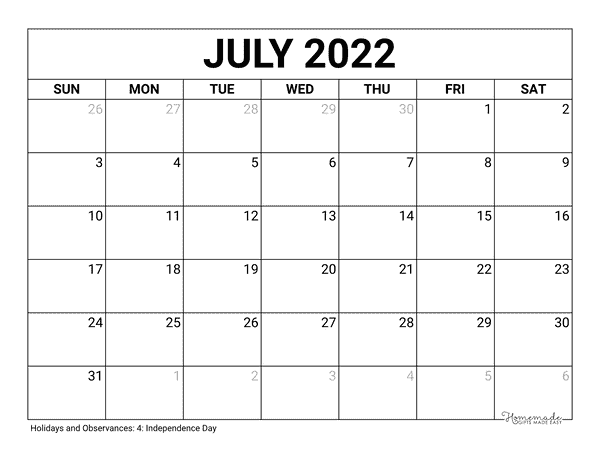 july 2022 calendar free printable with holidays