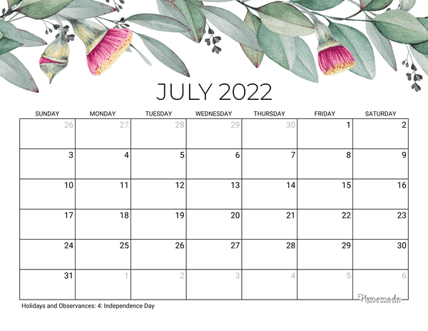 july 2022 calendar free printable with holidays