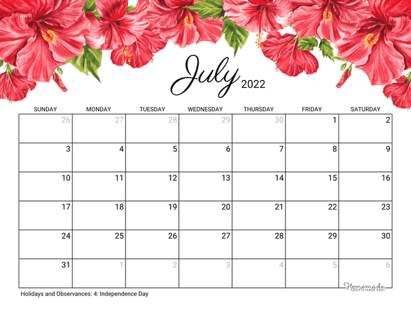 july 2022 calendar free printable with holidays