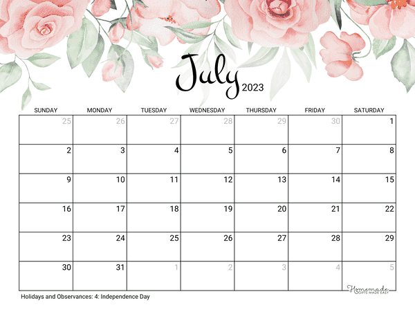 July 2023 2024 Calendar Free Printable With Holidays