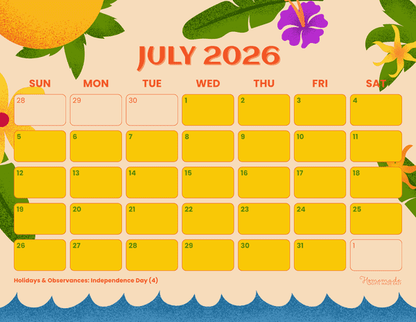 July Calendar