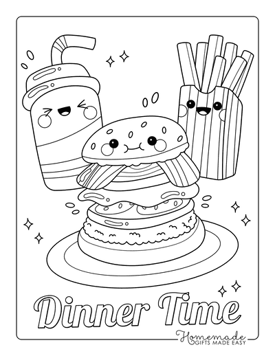 Food Coloring Pages: Free Printable Sheets - Drawings Of