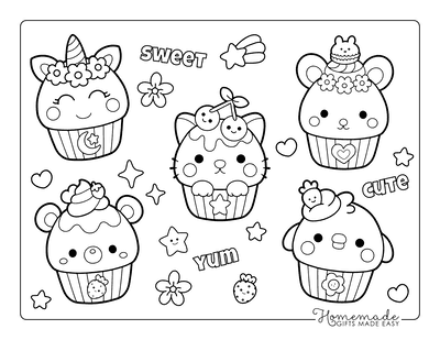 Cute Little Kawaii Stuff Coloring Book: Simple and Easy Cute Doodles of  Sweet Treats, Fruit, Drinks, & More | Coloring Pages With Adorable